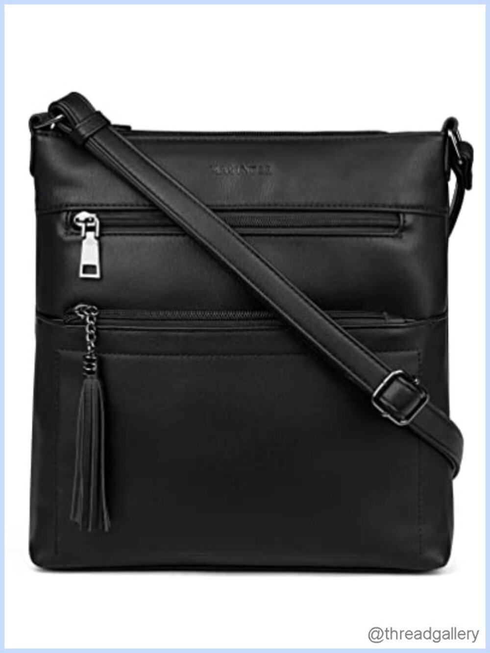 Crossbody Purse Vegan PU Leather Multi Pocket Adjustable Strap